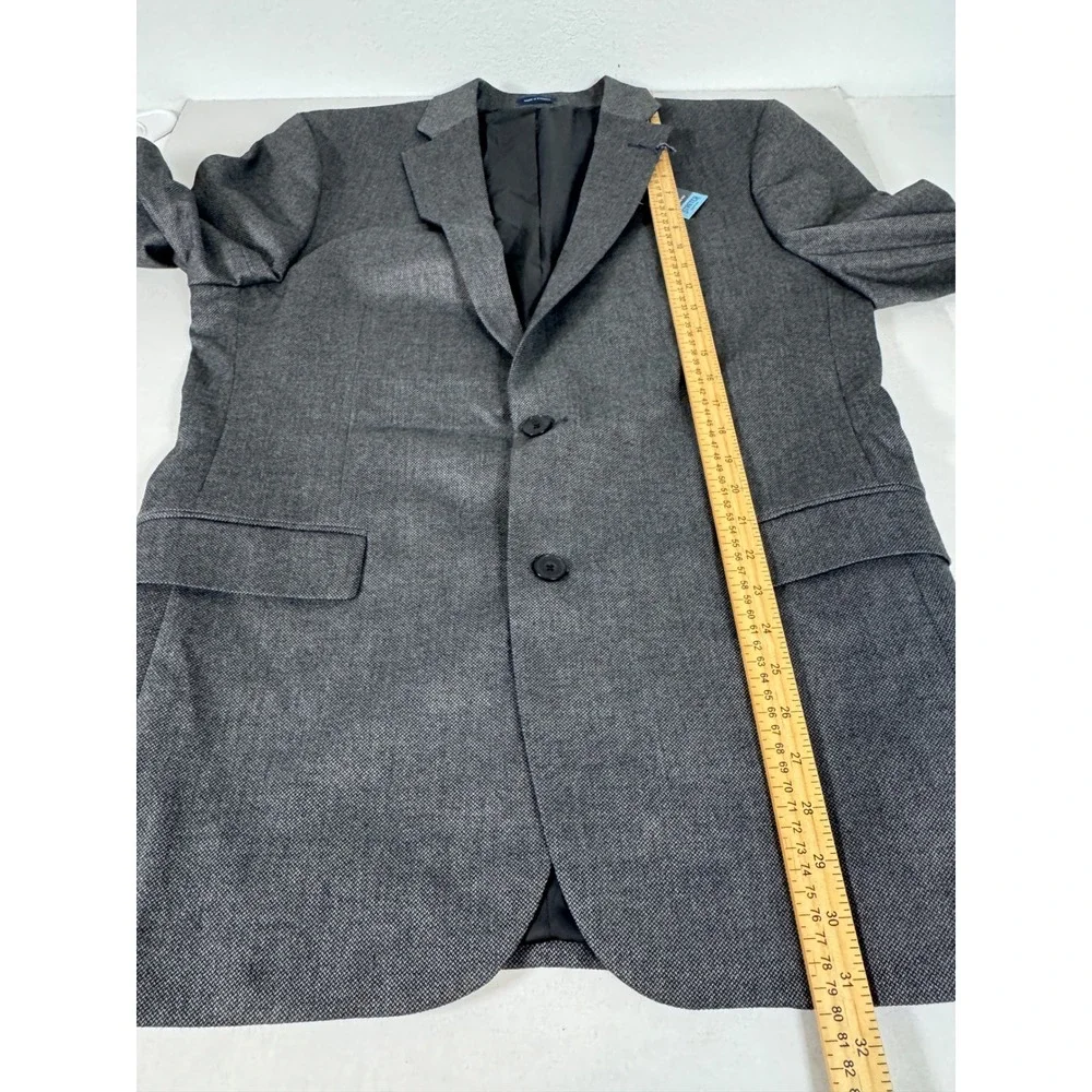 Stafford Men's‎ Dark Charcoal Classic Fit Stretch Comfort Blazer Jacket 42 Reg